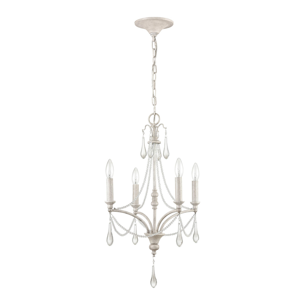 French Parlor 16'' Wide 4-Light Chandelier - Vintage White