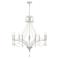 French Parlor 38'' Wide 9-Light Chandelier - Vintage White