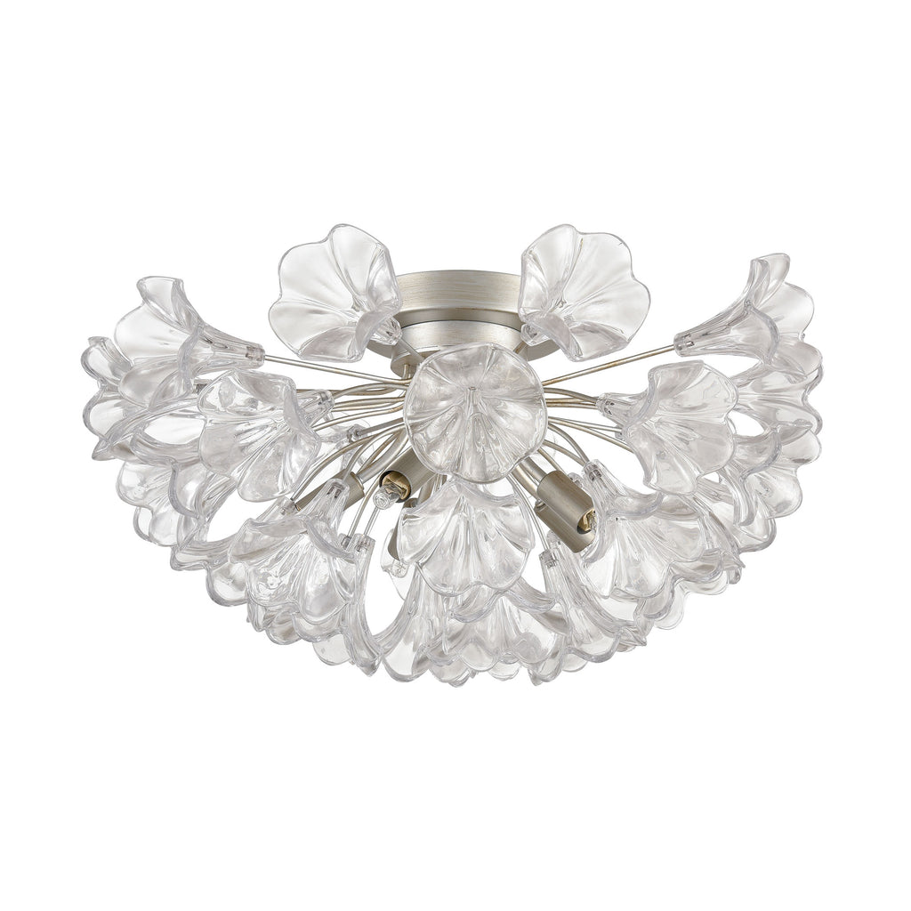 Celene 19'' Wide 5-Light Semi Flush Mount - Aged Silver