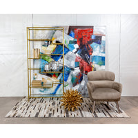 Vanguard Shelving Unit in Gold with Mirrored Surfaces
