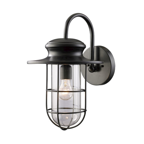 Portside 1-Light Outdoor WB in Matte Black