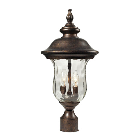 2 light post mount in Hazelnut Bronze