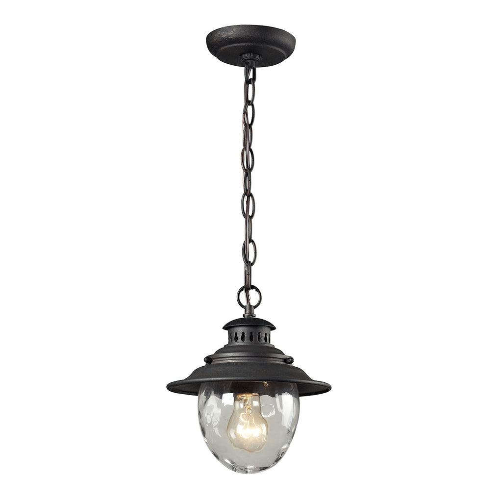1 light outdoor pendant in Weathered Charcoal