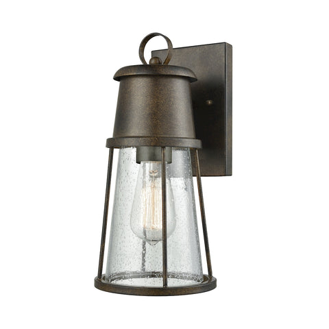 Crowley 1 Light Outdoor Wall Sconce in Hazelnut Bronze with Clear Seedy Glass