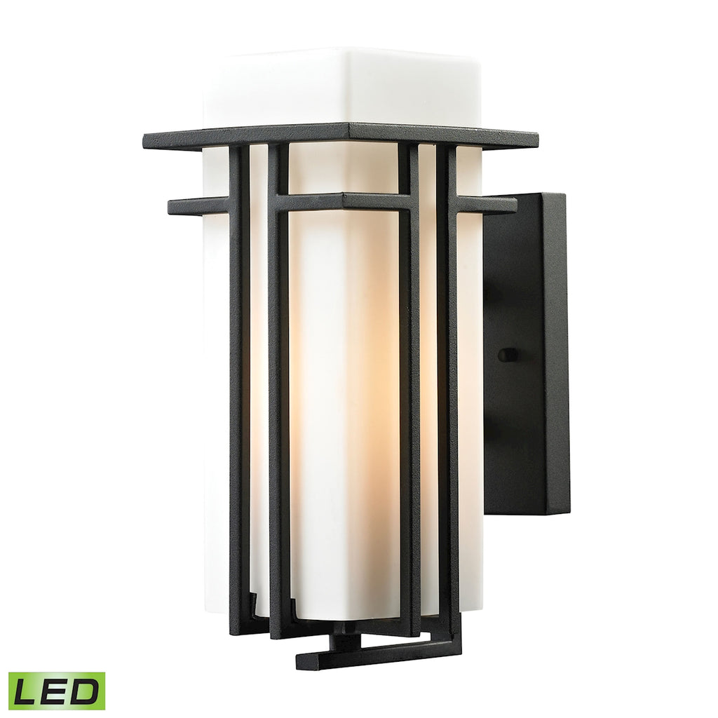 Croftwell Collection 1 light outdoor sconce in Textured Matte Black - LED Offering Up To 800 Lumens