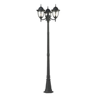 Central Square Collection 3 light outdoor post light in Textured Matte Black