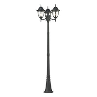 Central Square Collection 3 light outdoor post light in Textured Matte Black