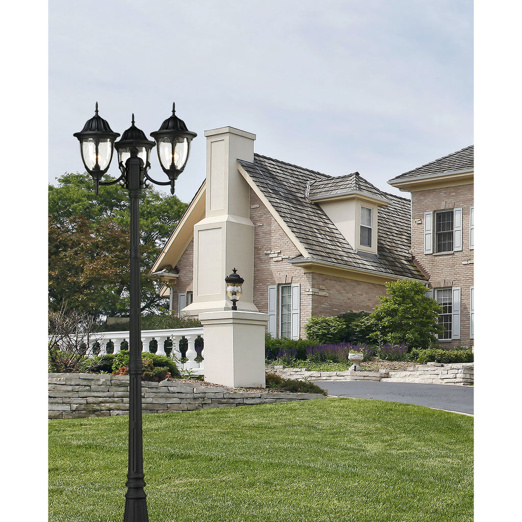 Central Square 3-Light Outdoor Post Mount in Textured Matte Black