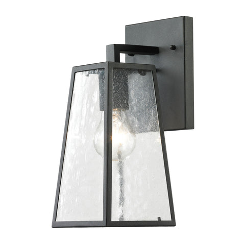 Meditterano Collection 1-Light Outdoor Sconce in Textured Matte Black - Small
