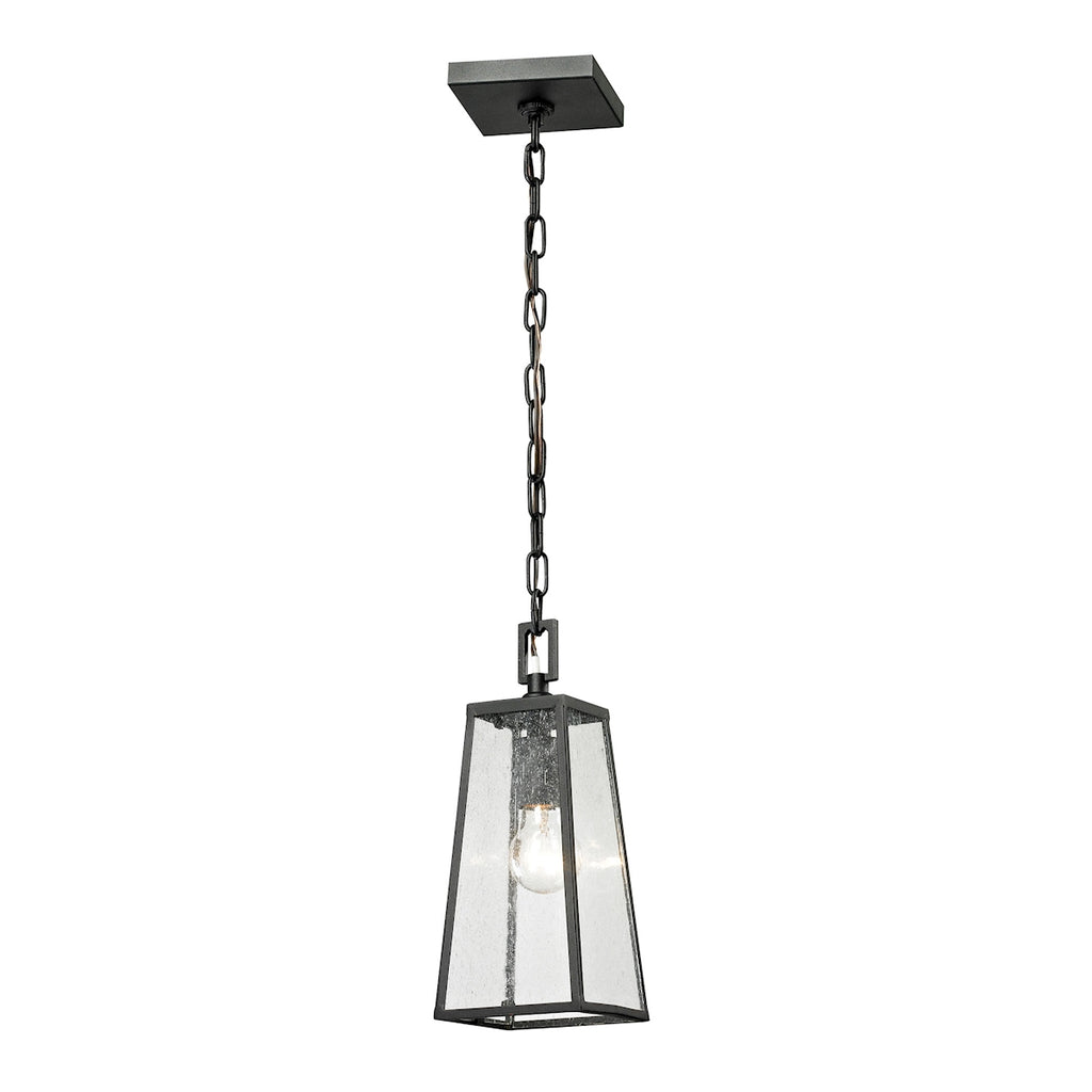 Meditterano Collection 1 light outdoor pendant in Textured Matte Black