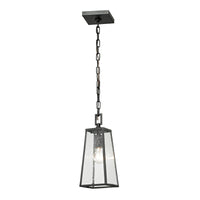 Meditterano Collection 1 light outdoor pendant in Textured Matte Black