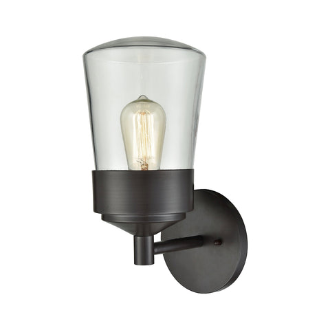 Mullen Gate 1-Light Outdoor Wall Sconce in Oil Rubbed Bronze with Clear Glass - Large