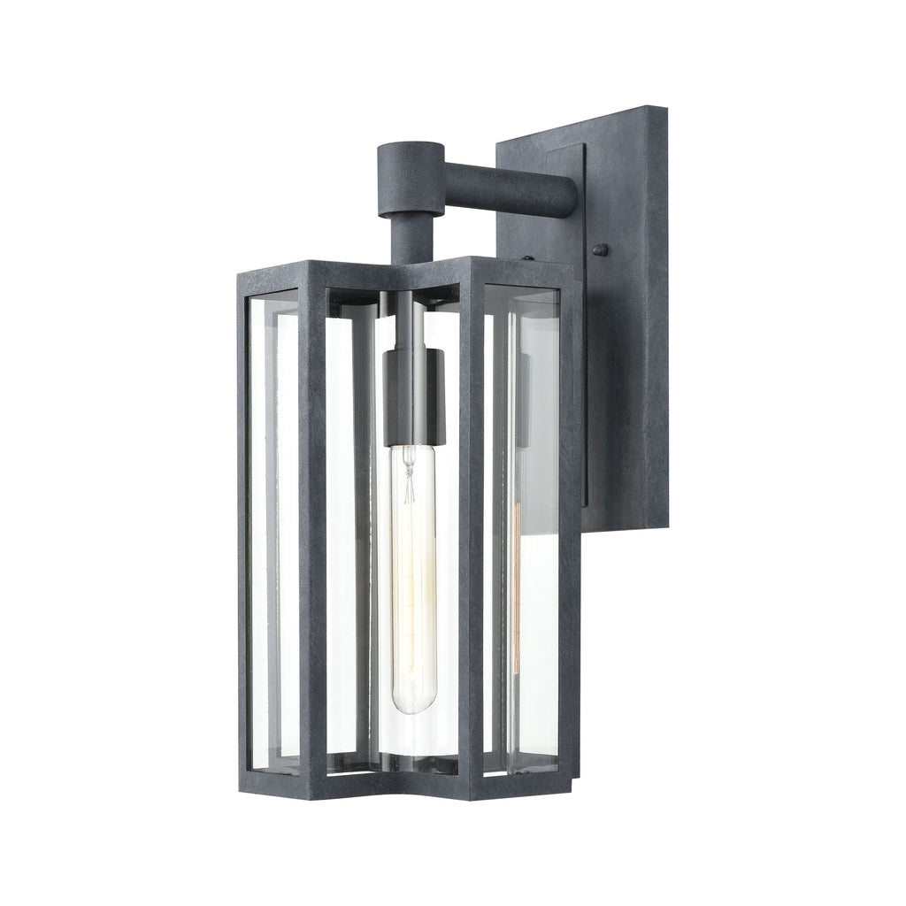 Bianca 1-Light Sconce in Aged Zinc with Clear