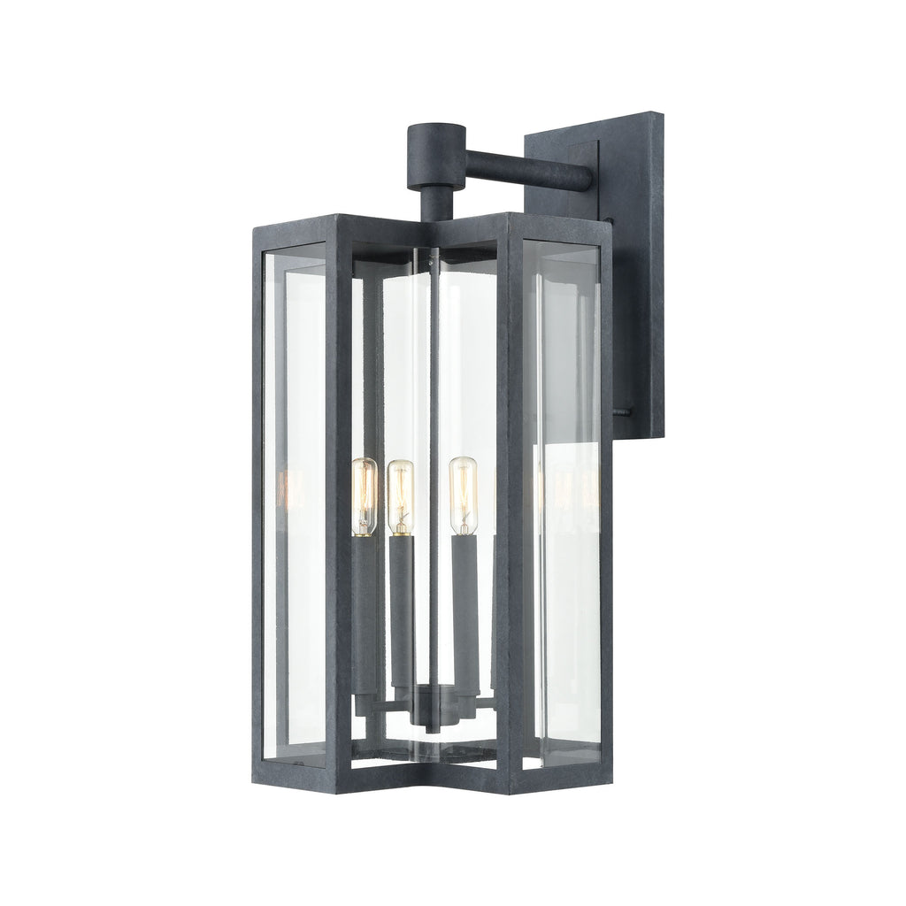 Bianca 4-Light Sconce in Aged Zinc with Clear