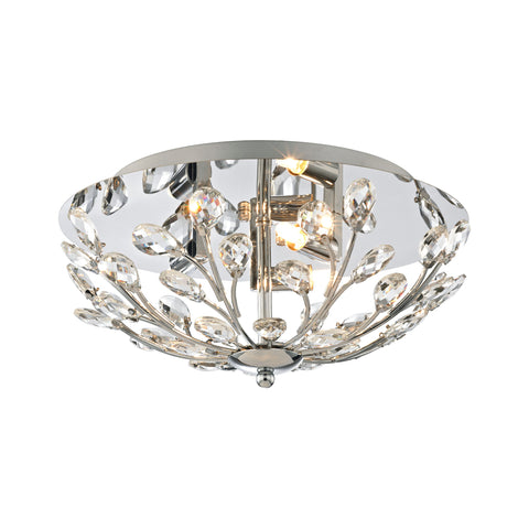 Crystique 3-Light Flush Mount in Polished Chrome