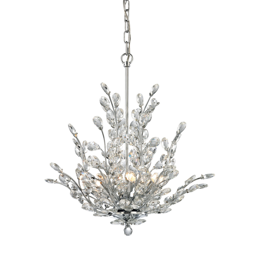 Crystique 6 Light Chandelier in Polished Chrome