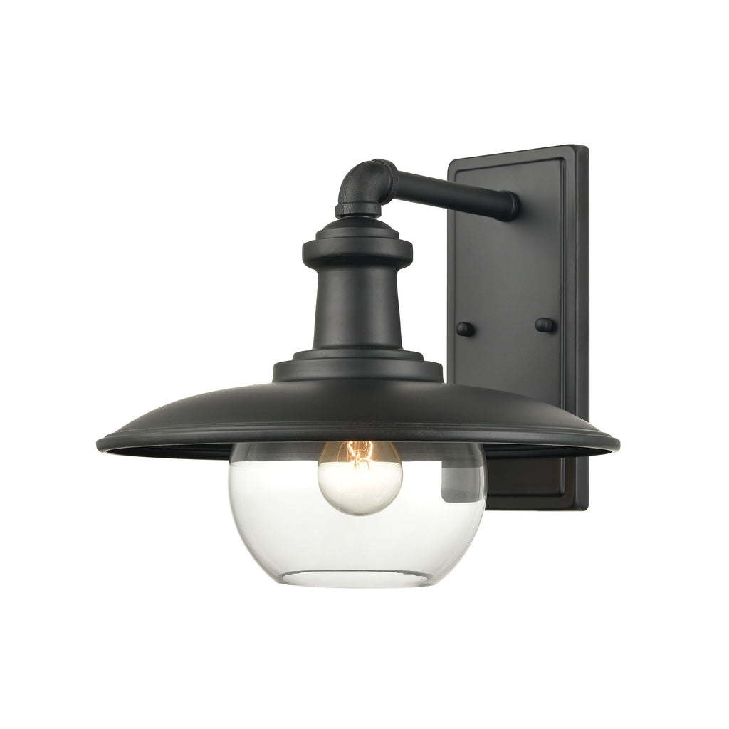 Jackson 1-Light Outdoor Sconce in Matte Black with Clear Glass