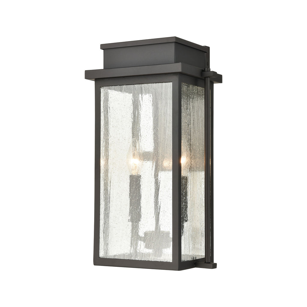 Braddock 2-Light Outdoor Sconce in Architectural Bronze with Seedy Glass Enclosure