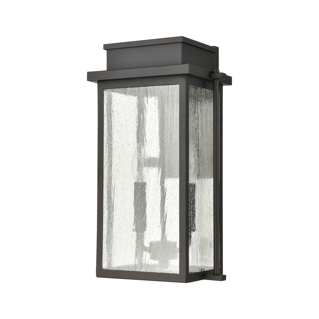 Braddock 2-Light Outdoor Sconce in Architectural Bronze with Seedy Glass Enclosure