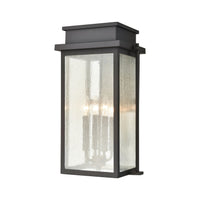 Braddock 4-Light Outdoor Sconce in Architectural Bronze with Seedy Glass Enclosure