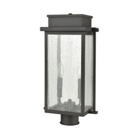 Braddock 2-Light Outdoor Post Mount in Architectural Bronze with Seedy Glass Enclosure