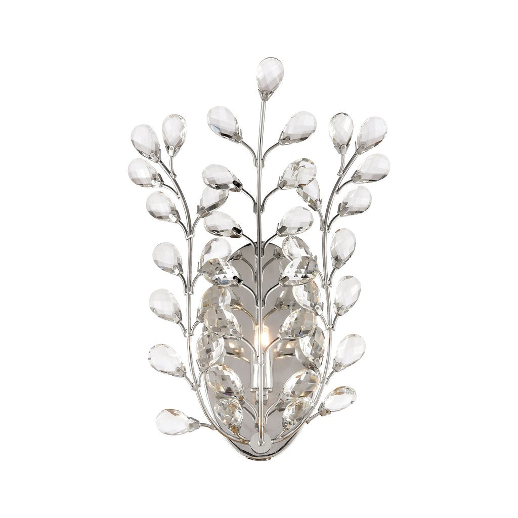 Crystique 1-Light Sconce in Polished Chrome with Clear Crystal