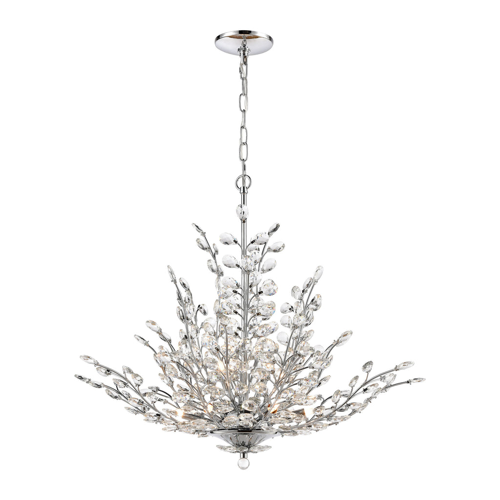 Crystique 9-Light Chandelier in Polished Chrome with Clear Crystal