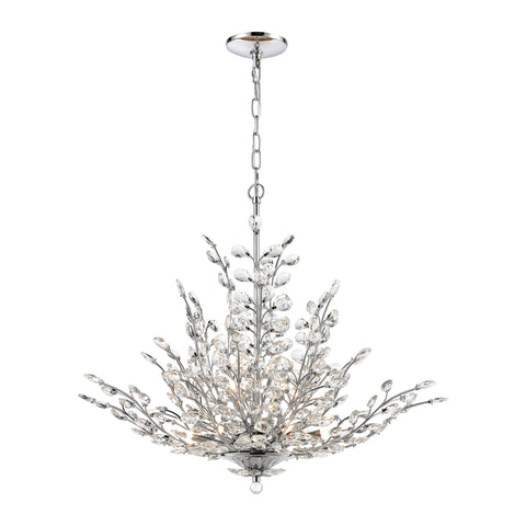 Crystique 9-Light Chandelier in Polished Chrome with Clear Crystal