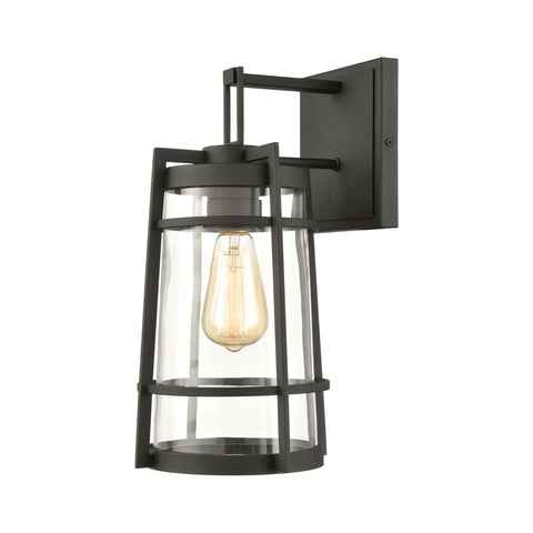 Crofton 1-Light Outdoor Sconce in Charcoal with Clear Glass