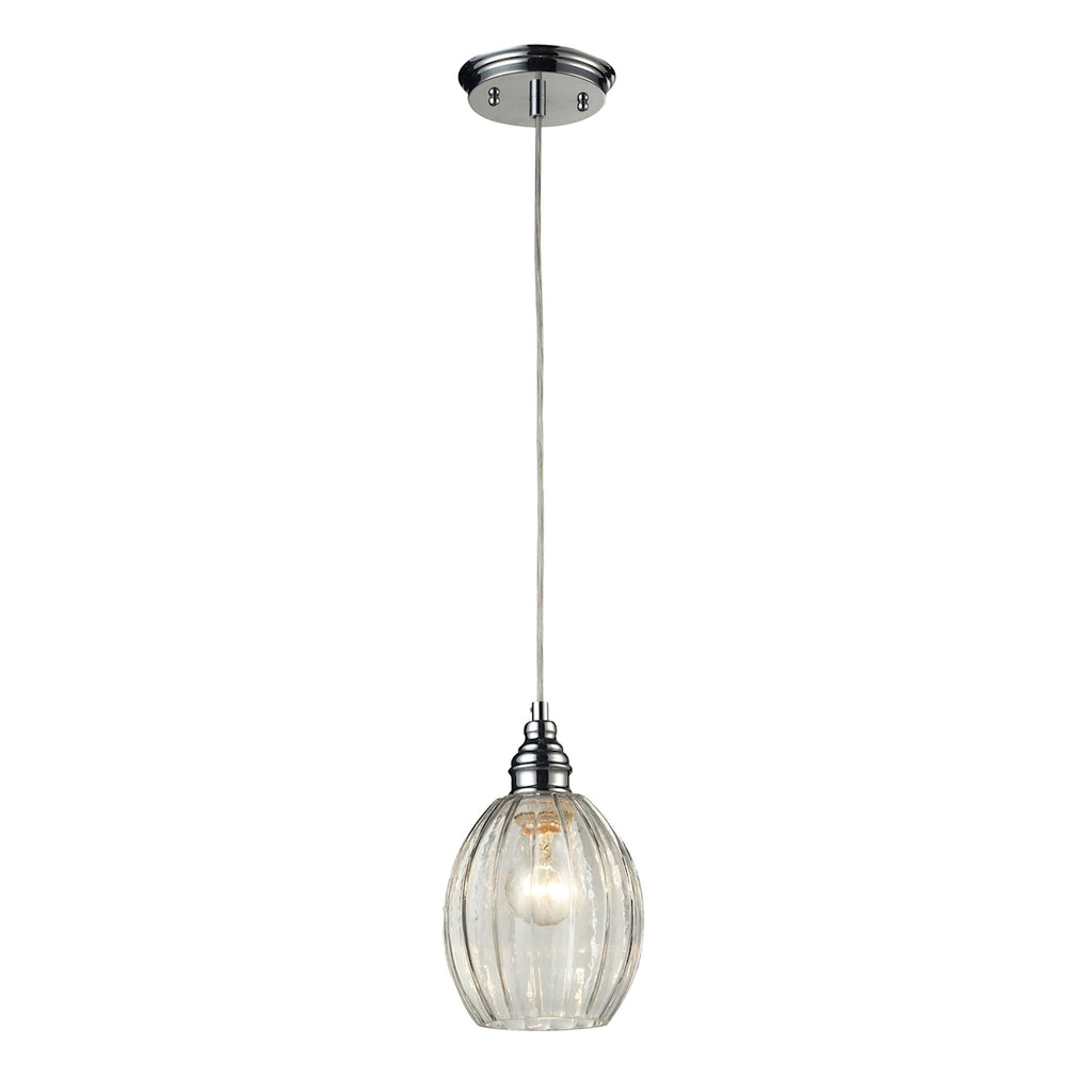 Danica 1 Light Pendant in Polished Chrome and Clear Glass