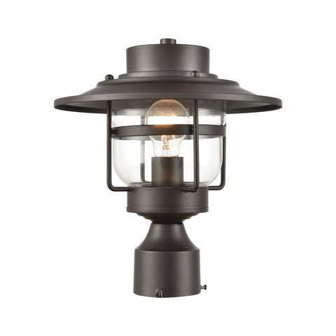 Renninger 1-Light Outdoor Post Mount in Oil Rubbed Bronze with Clear Glass