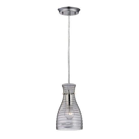 Strata 1 Light Mini Pendant in Polished Chrome and Clear Glass