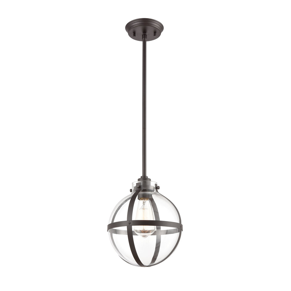 Cusp 1-Light Mini Pendant in Oil Rubbed Bronze with Clear Glass