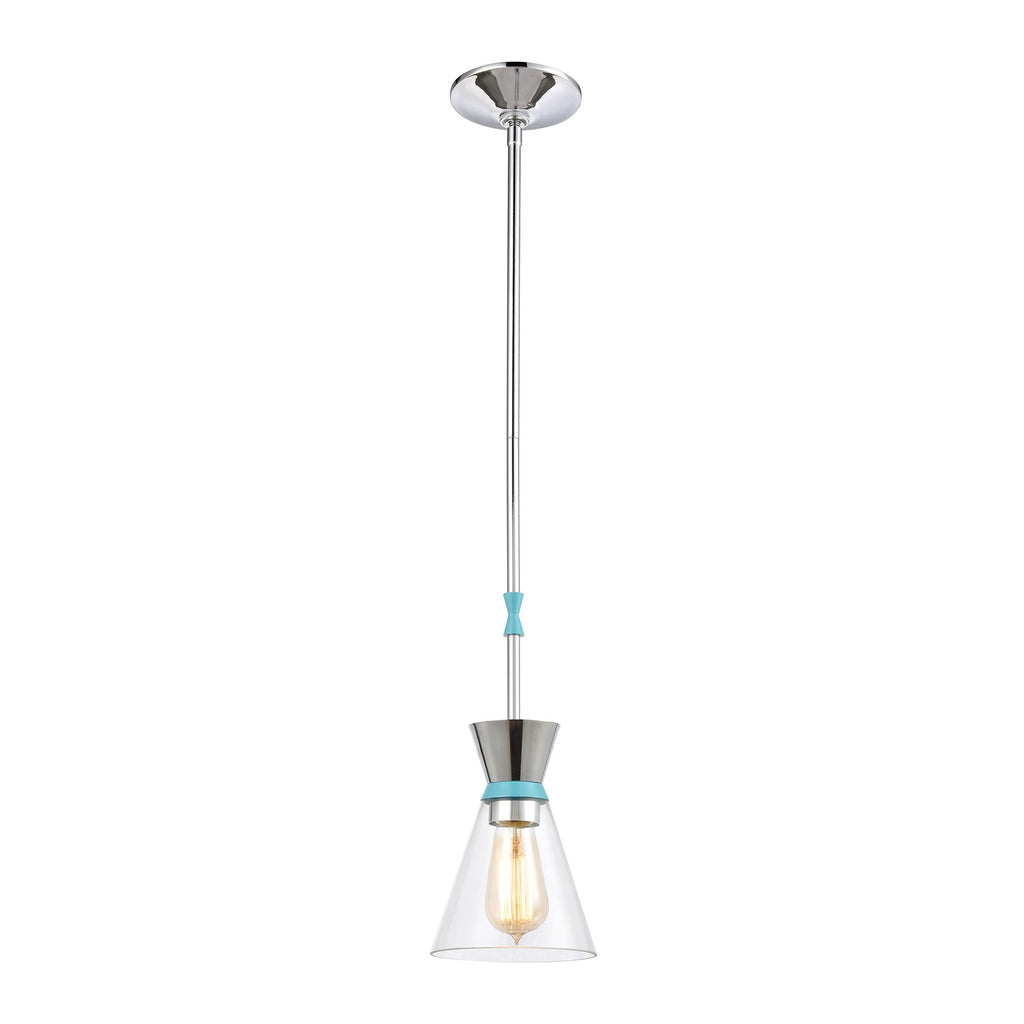 Modley 1-Light Mini Pendant in Polished Chrome with Clear Glass