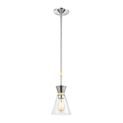 Modley 1-Light Mini Pendant in Polished Chrome with Clear Glass