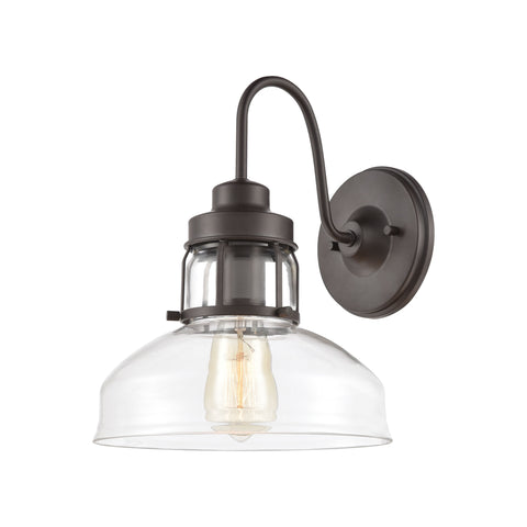 Manhattan Boutique 1-Light Sconce in Oil Rubbed Bronze with Clear Glass