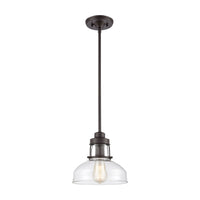 Manhattan Boutique 1-Light Mini Pendant in Oil Rubbed Bronze with Clear Glass