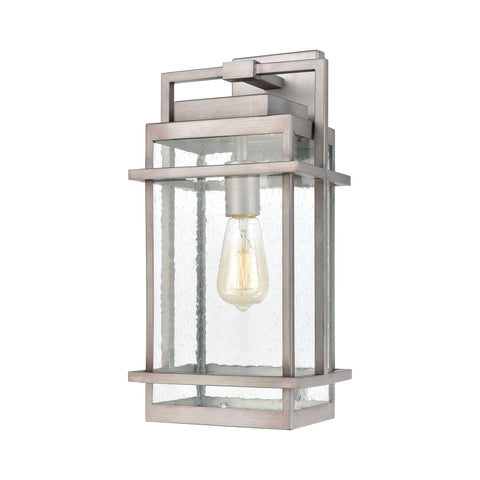 Breckenridge 1-Light Sconce in Weathered Zinc with Seedy Glass