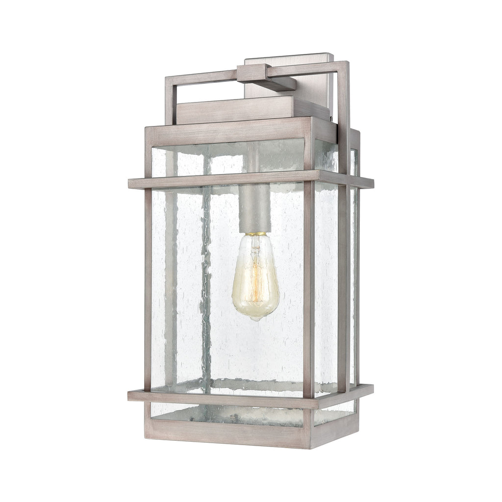 Breckenridge 1-Light Sconce in Weathered Zinc with Seedy Glass