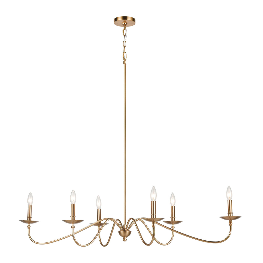 Wellsley 6-Light Chandelier in Burnished Brass