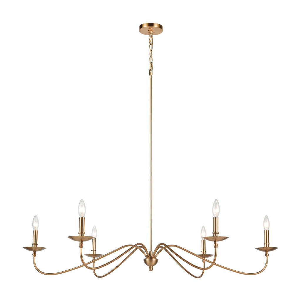 Wellsley 6-Light Island Light in Burnished Brass