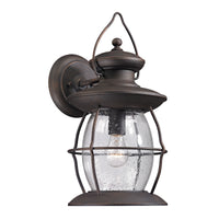 Village Lantern Collection 1 light outdoor sconce in Weathered Charcoal