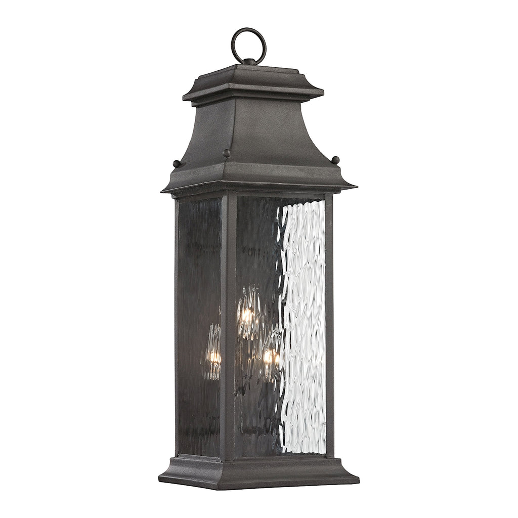 Forged Provincial Collection 3 light outdoor sconce in Charcoal