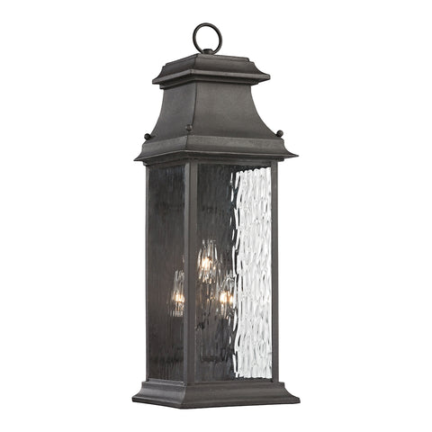 Forged Provincial Collection 3 light outdoor sconce in Charcoal