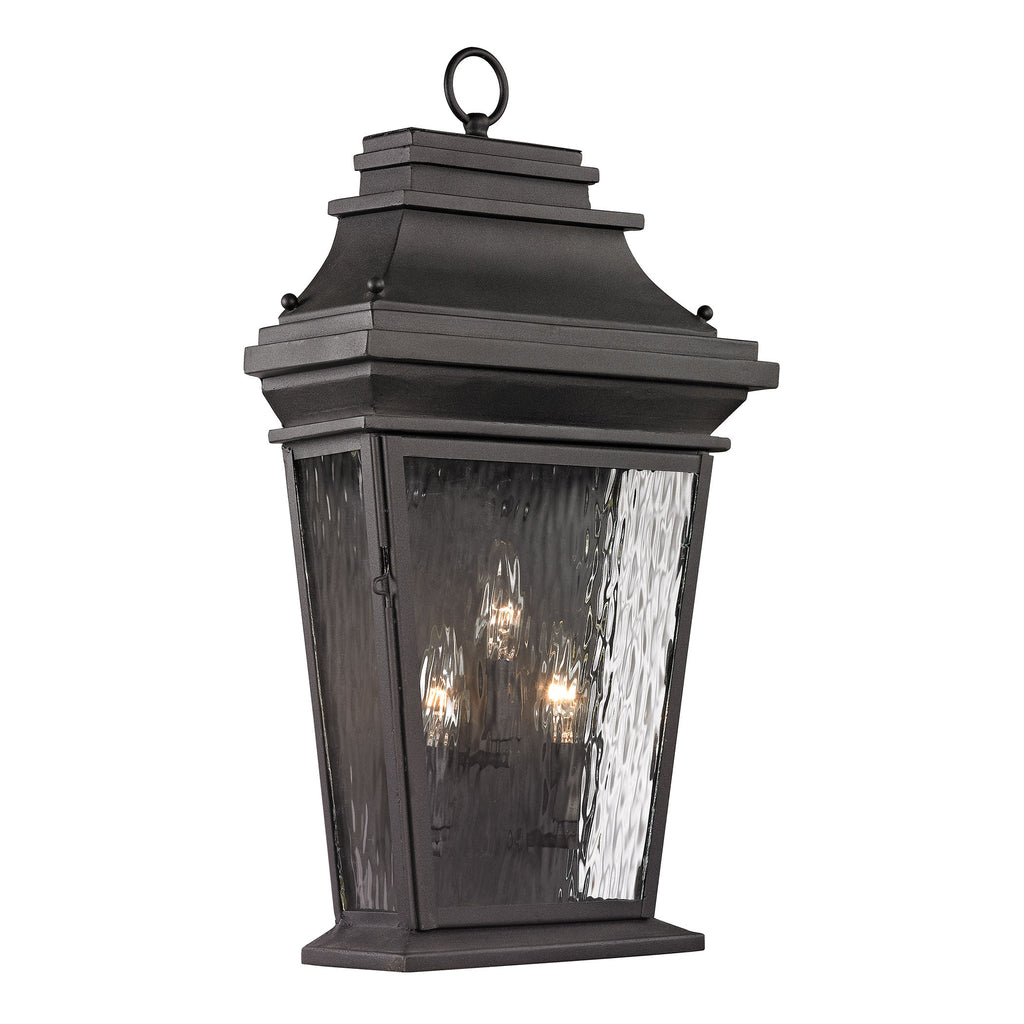 Forged Provincial Collection 3 light outdoor sconce in Charcoal