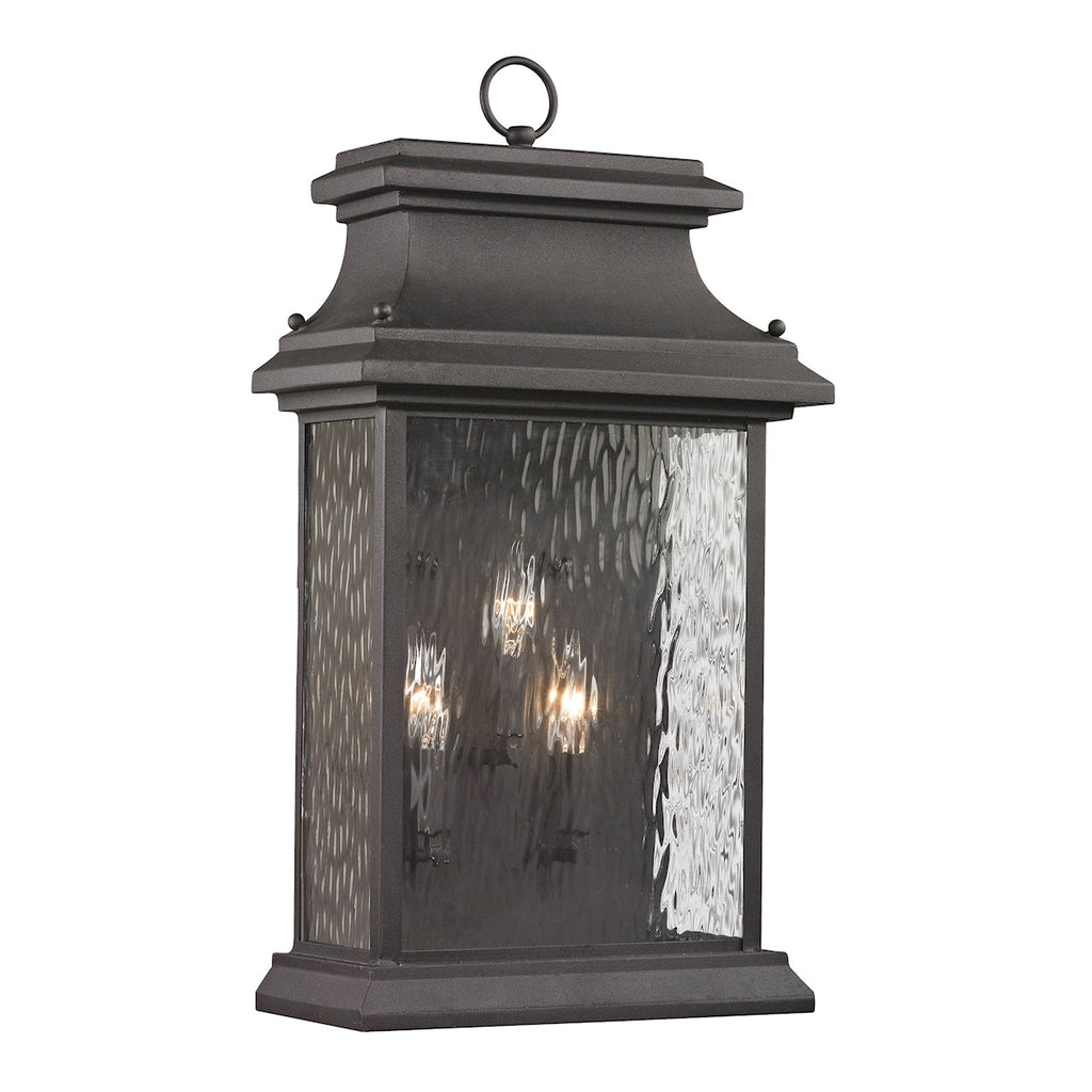 Forged Provincial Collection 3 light outdoor sconce in Charcoal