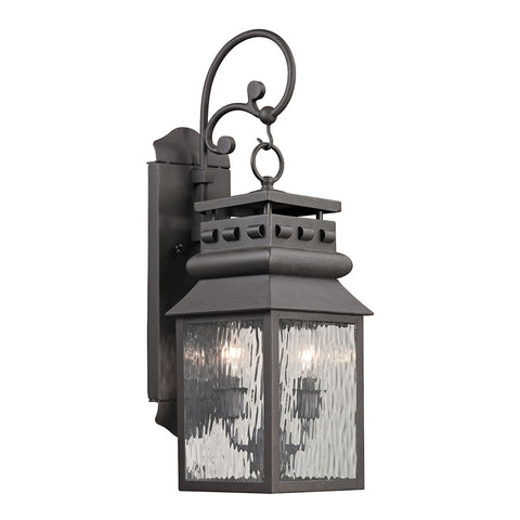 Forged Lancaster Collection 2 light outdoor sconce in Charcoal