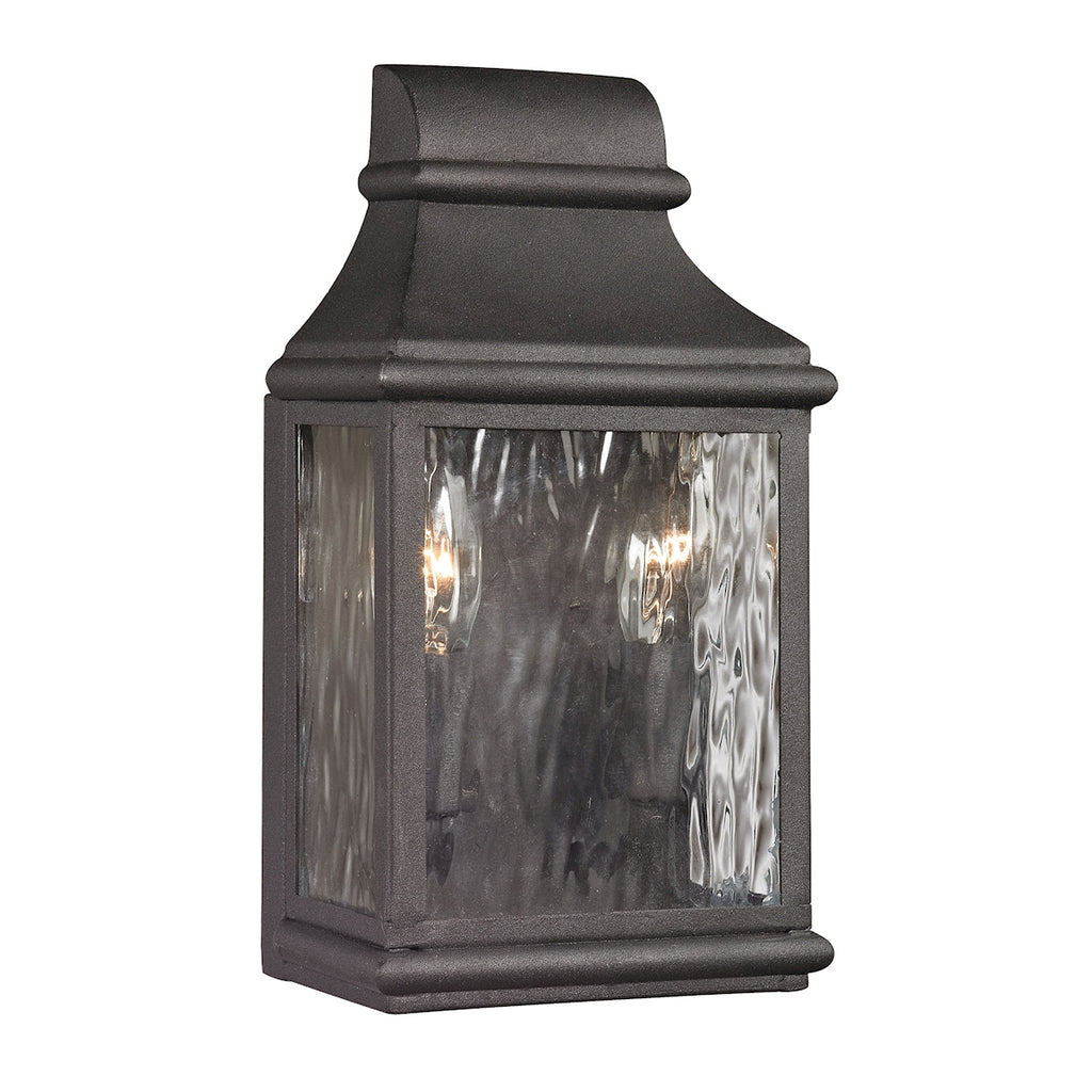 Forged Jefferson Collection 2 light outdoor sconce in Charcoal
