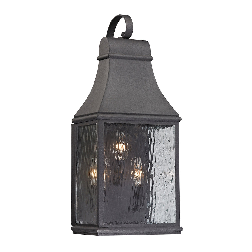 Forged Jefferson Collection 3 light outdoor sconce in Charcoal