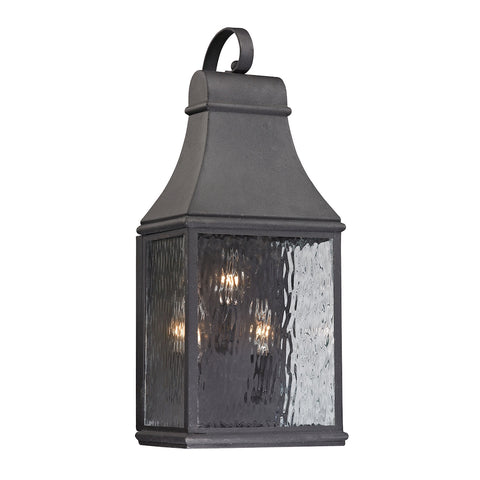 Forged Jefferson Collection 3 light outdoor sconce in Charcoal